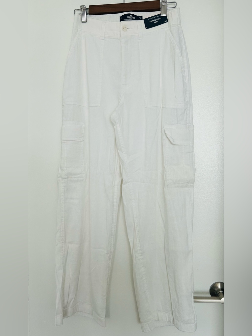 Hollister Ultra High Rise Baggy Pants Small Cargo Lined Cotton Coastal Summer
